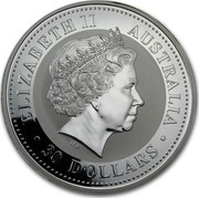 Australia 30 Dollars Kookaburra on a tree branch with leaves and berries 2000 ELIZABETH II AUSTRALIA 30 DOLLARS IRB coin obverse Australia 30 Dollars Kookaburra on a tree branch with leaves and berries 2000 ELIZABETH II AUSTRALIA 30 DOLLARS IRB coin obverse