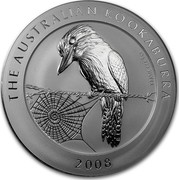 Australia 30 Dollars Kookaburra perch on a wire fence 2008 THE AUSTRALIAN KOOKABURRA 1 KG 999 SILVER 2008 coin reverse Australia 30 Dollars Kookaburra perch on a wire fence 2008 THE AUSTRALIAN KOOKABURRA 1 KG 999 SILVER 2008 coin reverse