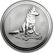 Australia 30 Dollars Year of the Dog (German Shepard) 2006 2006 1 KILO 999 SILVER coin reverse Australia 30 Dollars Year of the Dog (German Shepard) 2006 2006 1 KILO 999 SILVER coin reverse