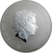 Australia 30 Dollars Year of the Goat (Colorized) 2015 ELIZABETH II AUSTRALIA 1 KG 999 SILVER 2015 30 DOLLARS IRB coin obverse Australia 30 Dollars Year of the Goat (Colorized) 2015 ELIZABETH II AUSTRALIA 1 KG 999 SILVER 2015 30 DOLLARS IRB coin obverse