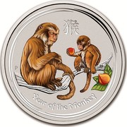 Australia 30 Dollars Year of the Monkey (Colorized) 2016 YEAR OF THE MONKEY P IJ coin reverse Australia 30 Dollars Year of the Monkey (Colorized) 2016 YEAR OF THE MONKEY P IJ coin reverse