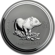 Australia 30 Dollars Year of the Pig 2007 2007 1 KILO 999 SILVER coin reverse Australia 30 Dollars Year of the Pig 2007 2007 1 KILO 999 SILVER coin reverse