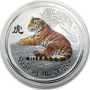 Australia 30 Dollars Year of the Tiger (Colorized) 2010 YEAR OF THE TIGER P coin reverse Australia 30 Dollars Year of the Tiger (Colorized) 2010 YEAR OF THE TIGER P coin reverse