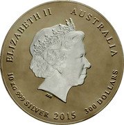 Australia 300 Dollars Year of the Goat 2015 ELIZABETH II AUSTRALIA 10 KG 999 SILVER 2015 300 DOLLARS IRB coin obverse Australia 300 Dollars Year of the Goat 2015 ELIZABETH II AUSTRALIA 10 KG 999 SILVER 2015 300 DOLLARS IRB coin obverse