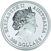 Australia 300 Dollars Year of the Pig 2007 ELIZABETH II AUSTRALIA 300 DOLLARS IRB coin obverse Australia 300 Dollars Year of the Pig 2007 ELIZABETH II AUSTRALIA 300 DOLLARS IRB coin obverse