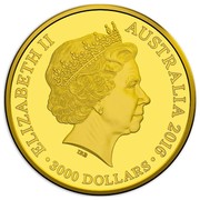Australia 3000 Dollars Australian Olympic Team 2016 ELIZABETH II AUSTRALIA 2016 IRB ∙ 3000 DOLLARS ∙ coin obverse Australia 3000 Dollars Australian Olympic Team 2016 ELIZABETH II AUSTRALIA 2016 IRB ∙ 3000 DOLLARS ∙ coin obverse