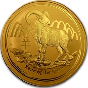 Australia 3000 Dollars Year of the Goat 2015 YEAR OF THE GOAT P NM coin reverse Australia 3000 Dollars Year of the Goat 2015 YEAR OF THE GOAT P NM coin reverse