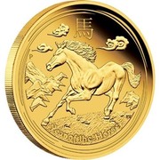 Australia 3000 Dollars Year of the Horse 2014 KM# 2108 YEAR OF THE HORSE P TV coin reverse