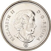 Canada 5 Cents Beaver 2007 KM# 491a ELIZABETH II D.G.REGINA coin obverse Canada 5 Cents Beaver 2007 KM# 491a ELIZABETH II D.G.REGINA coin obverse