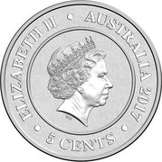 Australia 5 Cents Mercury 2017 ELIZABETH II AUSTRALIA 2017 5 CENTS IRB coin obverse Australia 5 Cents Mercury 2017 ELIZABETH II AUSTRALIA 2017 5 CENTS IRB coin obverse