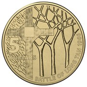 Australia 5 Dollars 50th Anniversary of The Battle of Long Tan 2016  5 DOLLARS BATTLE OF LONG TAN 1966 coin reverse Australia 5 Dollars 50th Anniversary of The Battle of Long Tan 2016  5 DOLLARS BATTLE OF LONG TAN 1966 coin reverse