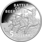 Australia 5 Dollars Battle of Beersheba 2017 BATTLE OF BEERSHEBA 1917 5 DOLLARS 1 OZ .999 AG coin reverse Australia 5 Dollars Battle of Beersheba 2017 BATTLE OF BEERSHEBA 1917 5 DOLLARS 1 OZ .999 AG coin reverse