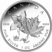 Canada 5 Dollars Maple Leaf and Columbine Denver 2017 CANADA 9999 9999 FINE SILVER 1 OZ ARGENT PUR ANA DENVER JK coin reverse Canada 5 Dollars Maple Leaf and Columbine Denver 2017 CANADA 9999 9999 FINE SILVER 1 OZ ARGENT PUR ANA DENVER JK coin reverse
