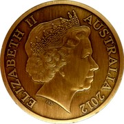 Australia 5 Dollars Sydney Town Hall 2012 ELIZABETH II AUSTRALIA 2012 coin obverse