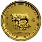 Australia 5 Dollars Year of the Pig 2007 2007 1/20 OZ 9999 GOLD coin reverse Australia 5 Dollars Year of the Pig 2007 2007 1/20 OZ 9999 GOLD coin reverse
