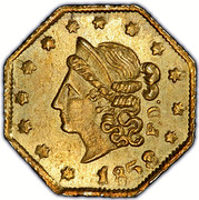 USA 50. Cents. 1853 KM# 8.2 Small size Gold Coins F. D. 1858 coin obverse USA 50. Cents. 1853 KM# 8.2 Small size Gold Coins F. D. 1858 coin obverse