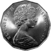 Australia 50 Cents Coat of Arms - Mule 1977 KM# 68a ELIZABETH II AUSTRALIA 1977 coin obverse