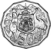 Australia 50 Cents Coat of Arms - Mule 1977 KM# 68a 50 SD coin reverse