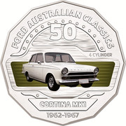 Australia 50 Cents Cortina MK1 2017 FORD AUSTRALIAN CLASSICS 4 CYLINDER CORTINA MK1 1962-1967 50 coin reverse Australia 50 Cents Cortina MK1 2017 FORD AUSTRALIAN CLASSICS 4 CYLINDER CORTINA MK1 1962-1967 50 coin reverse