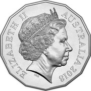 Australia 50 Cents Dog 2018 ELIZABETH II AUSTRALIA 2018 IRB coin obverse Australia 50 Cents Dog 2018 ELIZABETH II AUSTRALIA 2018 IRB coin obverse