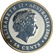 Australia 50 Cents Koala with baby 2008 ELIZABETH II AUSTRALIA 2008 50 CENTS coin obverse Australia 50 Cents Koala with baby 2008 ELIZABETH II AUSTRALIA 2008 50 CENTS coin obverse