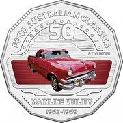 Australia 50 Cents Mainline Utility 2017 FORD AUSTRALIAN CLASSICS 8 CYLINDER MAINLINE UTILITY 1952-1959 50 coin reverse Australia 50 Cents Mainline Utility 2017 FORD AUSTRALIAN CLASSICS 8 CYLINDER MAINLINE UTILITY 1952-1959 50 coin reverse