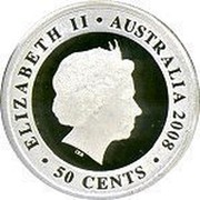 Australia 50 Cents Proclamation Shilling 2008 Proof ELIZABETH II*AUSTRALIA 2008 IRB 50 CENTS coin obverse Australia 50 Cents Proclamation Shilling 2008 Proof ELIZABETH II*AUSTRALIA 2008 IRB 50 CENTS coin obverse
