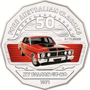Australia 50 Cents XY Falcon GT-HO 2017 FORD AUSTRALIAN CLASSICS 50 8 CYLINDER XY FALCON GT-HO 1971 coin reverse Australia 50 Cents XY Falcon GT-HO 2017 FORD AUSTRALIAN CLASSICS 50 8 CYLINDER XY FALCON GT-HO 1971 coin reverse