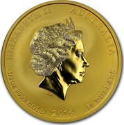 Australia 50 Dollars Monkey King 2016 ELIZABETH II AUSTRALIA 1/2 OZ 9999 GOLD 2016 50 DOLLARS IRB coin obverse Australia 50 Dollars Monkey King 2016 ELIZABETH II AUSTRALIA 1/2 OZ 9999 GOLD 2016 50 DOLLARS IRB coin obverse