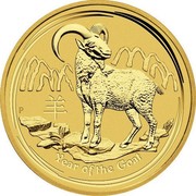 Australia 50 Dollars Year of the Goat 2015 YEAR OF THE GOAT P NM coin reverse Australia 50 Dollars Year of the Goat 2015 YEAR OF THE GOAT P NM coin reverse