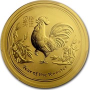 Australia 50 Dollars Year of the Rooster 2017  YEAR OF THE ROOSTER P coin reverse Australia 50 Dollars Year of the Rooster 2017  YEAR OF THE ROOSTER P coin reverse