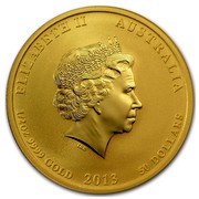 Australia 50 Dollars Year of the Snake (Orange) 2013 ELIZABETH II AUSTRALIA 1/2 OZ 9999 GOLD 2013 50 DOLLARS IRB coin obverse Australia 50 Dollars Year of the Snake (Orange) 2013 ELIZABETH II AUSTRALIA 1/2 OZ 9999 GOLD 2013 50 DOLLARS IRB coin obverse