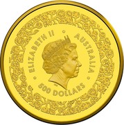Australia 500 Dollars Australian Fabulous Four 2016 ∙ ELIZABETH II ∙ AUSTRALIA ∙ IRB 500 DOLLARS coin obverse Australia 500 Dollars Australian Fabulous Four 2016 ∙ ELIZABETH II ∙ AUSTRALIA ∙ IRB 500 DOLLARS coin obverse