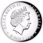 Australia 8 Dollars Koala 2016 ELIZABETH II AUSTRALIA 8 DOLLARS IRB coin obverse Australia 8 Dollars Koala 2016 ELIZABETH II AUSTRALIA 8 DOLLARS IRB coin obverse