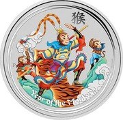 Australia 8 Dollars Monkey King 2016 YEAR OF THE MONKEY P coin reverse Australia 8 Dollars Monkey King 2016 YEAR OF THE MONKEY P coin reverse