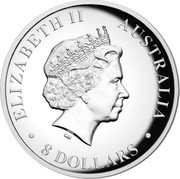 Australia 8 Dollars Two Kookaburras 2017 ELIZABETH II AUSTRALIA 8 DOLLARS IRB coin obverse Australia 8 Dollars Two Kookaburras 2017 ELIZABETH II AUSTRALIA 8 DOLLARS IRB coin obverse