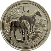 Australia 8 Dollars Year of the Horse 2014 KM# 2113 YEAR OF THE HORSE P TV coin reverse Australia 8 Dollars Year of the Horse 2014 KM# 2113 YEAR OF THE HORSE P TV coin reverse
