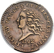 USA Disme US Liberty Parent of Science and Industry 1792 KM# PnD1 LIBERTY PARENT OF SCIENCE & INDUS. coin obverse USA Disme US Liberty Parent of Science and Industry 1792 KM# PnD1 LIBERTY PARENT OF SCIENCE & INDUS. coin obverse