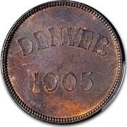 USA Dollar Denver Mint Opening 1905 DENVER 1905 coin obverse USA Dollar Denver Mint Opening 1905 DENVER 1905 coin obverse