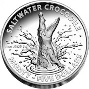Australia Five Dollars Australian Saltwater Crocodiles - Monty 2016 SALTWATER CROCOILE MONTY - FIVE DOLLARS 1 OZ .999 AG coin reverse Australia Five Dollars Australian Saltwater Crocodiles - Monty 2016 SALTWATER CROCOILE MONTY - FIVE DOLLARS 1 OZ .999 AG coin reverse