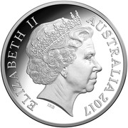 Australia Five Dollars Queen's Baton Relay 2017  ELIZABETH II AUSTRALIA 2017 IRB coin obverse Australia Five Dollars Queen's Baton Relay 2017  ELIZABETH II AUSTRALIA 2017 IRB coin obverse