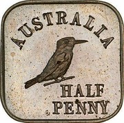 Australia Half Penny Kookaburra Pattern - Type 1 1920 Pattern KM# Pn13 AUSTRALIA HALF PENNY coin reverse