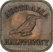 Australia Halfpenny Kookaburra Pattern - Type 2 1921 Pattern KM# Pn19 AUSTRALIA HALFPENNY coin reverse Australia Halfpenny Kookaburra Pattern - Type 2 1921 Pattern KM# Pn19 AUSTRALIA HALFPENNY coin reverse