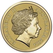Australia One Dollar G for George 70th Anniversary 2014  ELIZABETH II AUSTRALIA 2014 IRB coin obverse