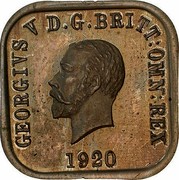 Australia One Penny George V (Kookaburra Pattern - Type 9) 1920 KM# Pn16 GEORGIVS V D.G.BRITT:OMN:REX 1920 coin obverse Australia One Penny George V (Kookaburra Pattern - Type 9) 1920 KM# Pn16 GEORGIVS V D.G.BRITT:OMN:REX 1920 coin obverse