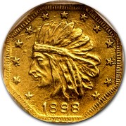 USA One Pinch Alaska 1898 1898 coin obverse USA One Pinch Alaska 1898 1898 coin obverse