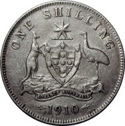 Australia One Shilling Edward VII 1910 KM# 20 ONE SHILLING ADVANCE AUSTRALIA 1910 coin reverse Australia One Shilling Edward VII 1910 KM# 20 ONE SHILLING ADVANCE AUSTRALIA 1910 coin reverse