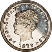 USA One Stella 1879 KM# Pn1725 Circulation Coins ★6★G★.3★S★.7★C★7★G★R★A★M★S★ LIBERTY 1879 coin obverse USA One Stella 1879 KM# Pn1725 Circulation Coins ★6★G★.3★S★.7★C★7★G★R★A★M★S★ LIBERTY 1879 coin obverse