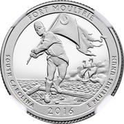 USA Quarter Dollar Fort Moultrie 2016 S Proof KM# 639a FORT MOULTRIE RS JFM SOUTH CAROLINA 2016 E PLURIBUS UNUM coin reverse USA Quarter Dollar Fort Moultrie 2016 S Proof KM# 639a FORT MOULTRIE RS JFM SOUTH CAROLINA 2016 E PLURIBUS UNUM coin reverse