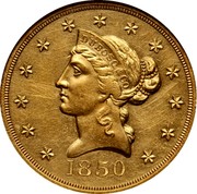 USA Ten D. 1850 KM# 27 Dubosq & Company DUBOSO & CO coin obverse